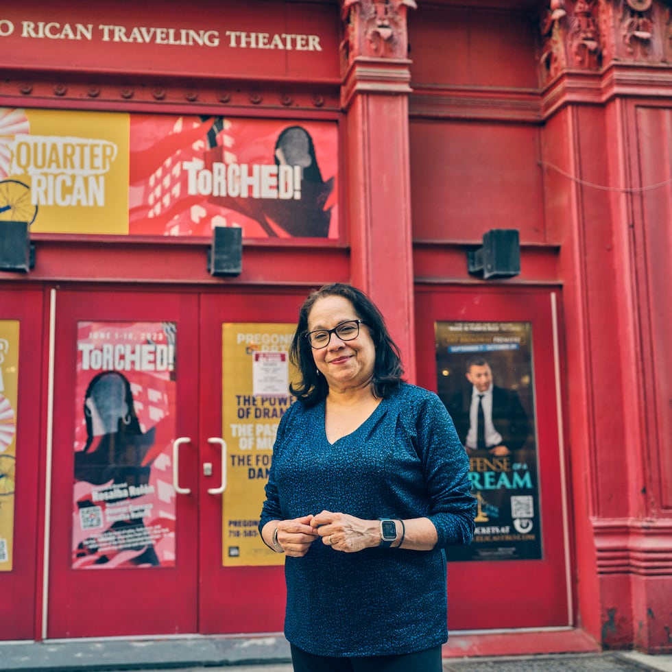 La directora, Rosalba Rolón del Teatro Rodante Puertorriqueño, en Manhattan
Foto Chris Gregory