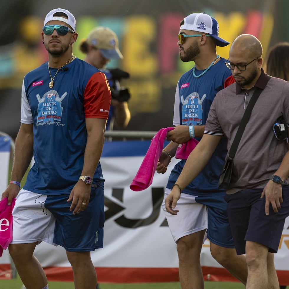 José Berríos (left) in one of the past editions of the Home Run Derby and the celebrity game.
