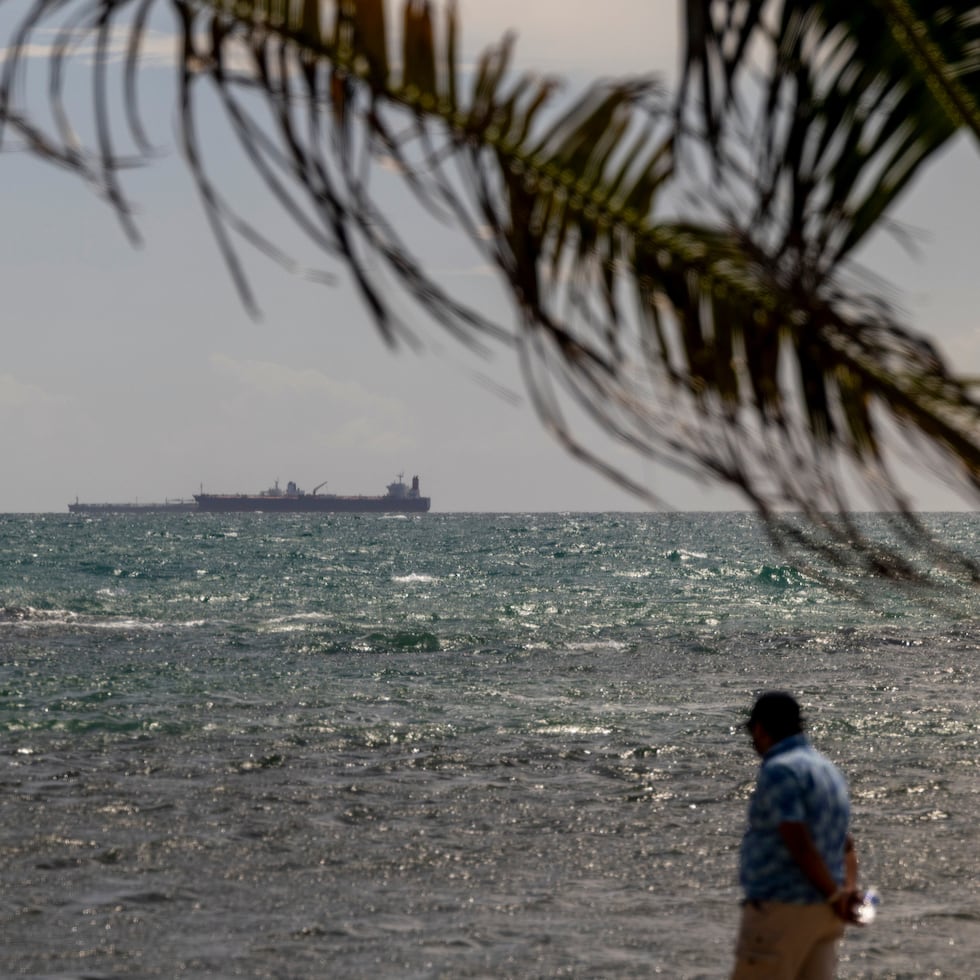 View of the Russian flag tanker "Galileo" off the coast of Ponce.