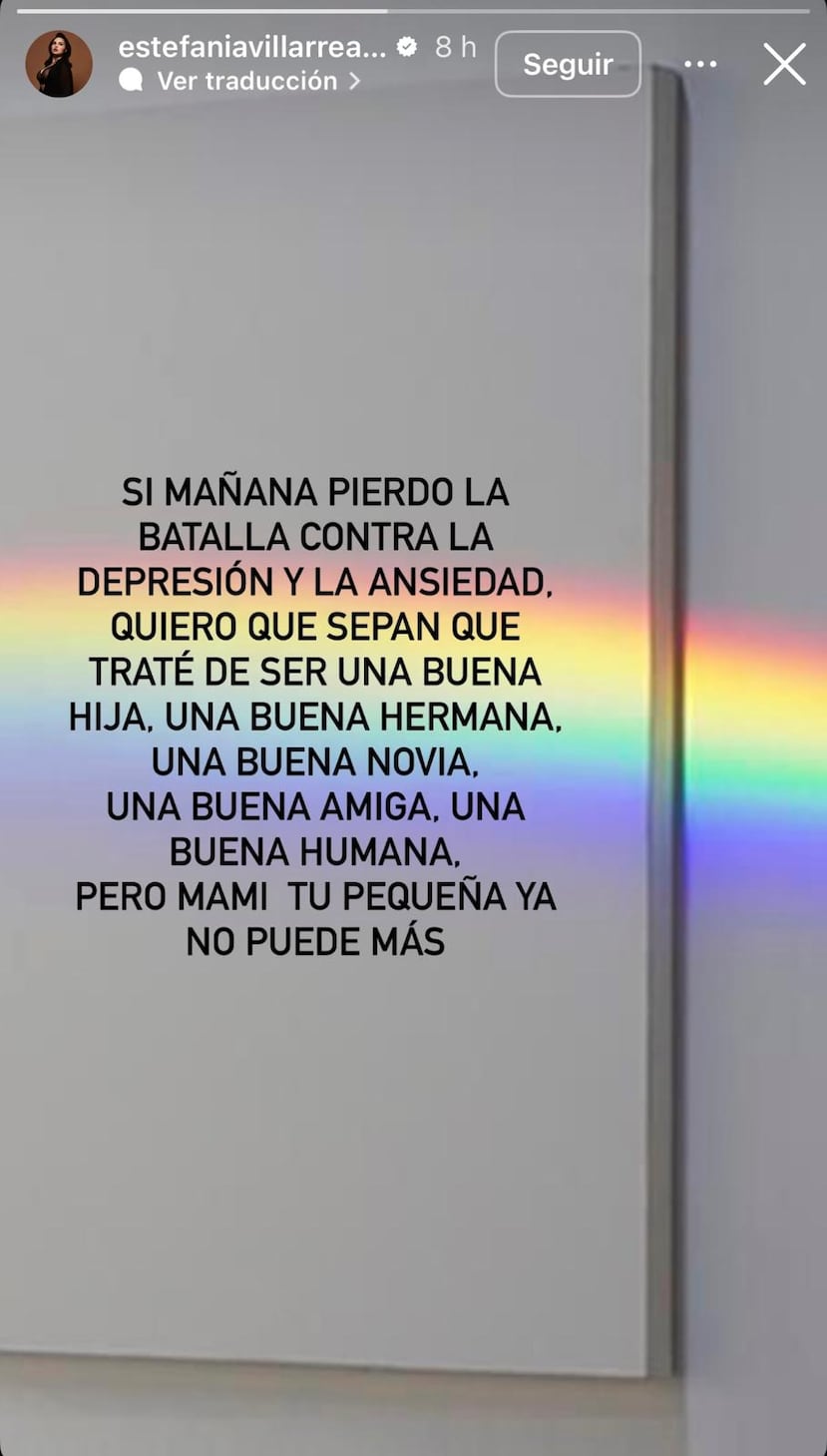 La historia que publicó en su Instagram.