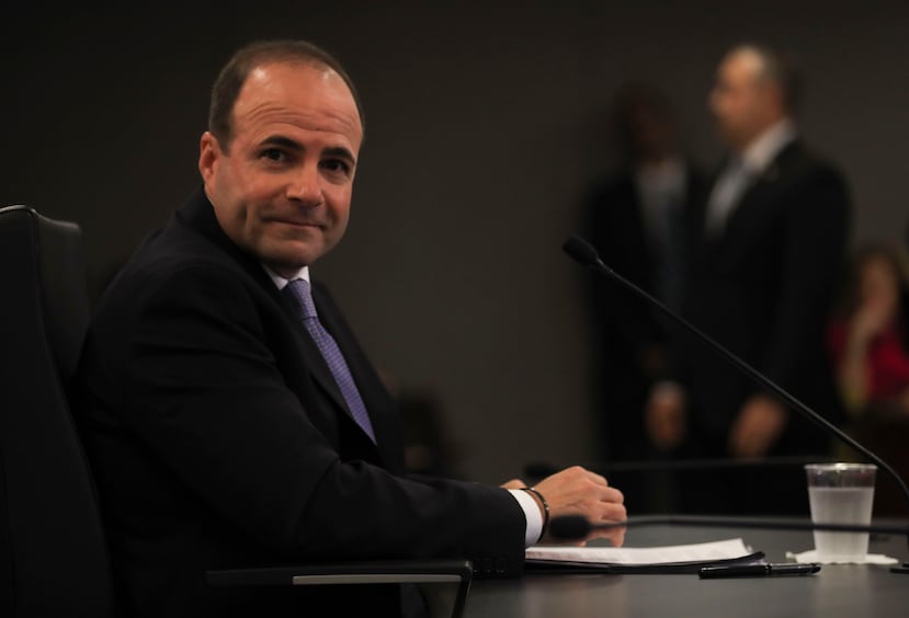 Elmer Román habló con periodistas al finalizar la reunión bisemanal del PMO de Seguridad. (GFR Media)