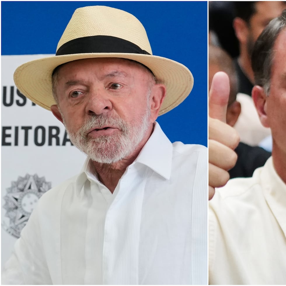En la foto, Luiz Inácio Lula da Silva, a la izquierda y Flávio Bolsonaro a la derecha se enfrentarán nuevamente.