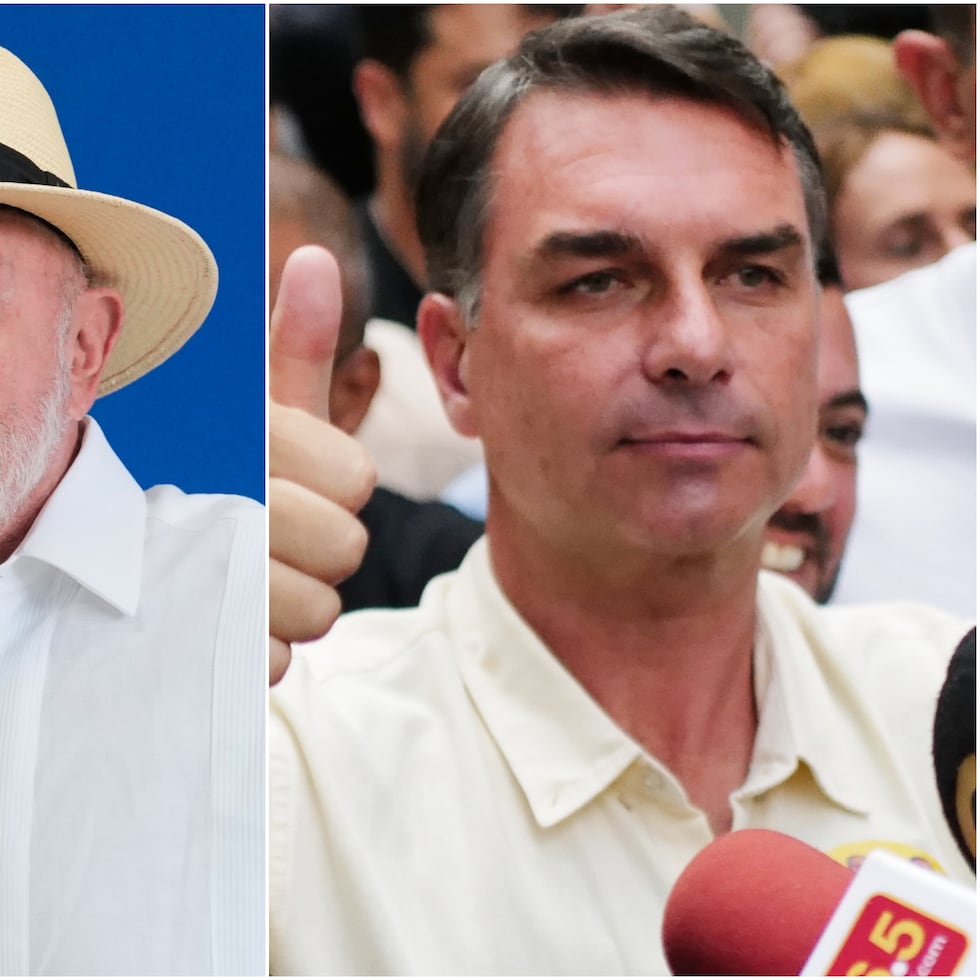 Luiz Inácio Lula da Silva (izq.) y Flávio Bolsonaro (der.)