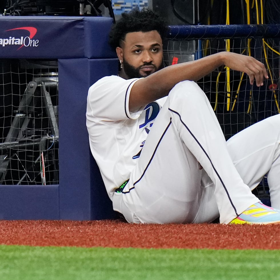 El antesalista dominicano Junior Caminero, de los Rays de Tampa Bay, tiene en estos playoffs apenas un jonrón y cinco carreras impulsadas en 13 juegos.