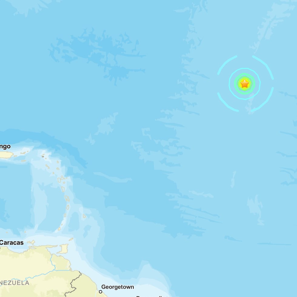 Captura del Servicio Geológico de los Estados Unidos que identifica el lugar donde ocurrió el terremoto.