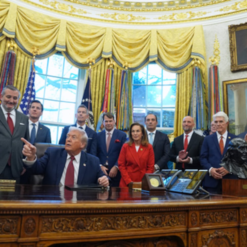 El presidente Donald Trump interviene durante un acto sobre las normas de ahorro de combustible.