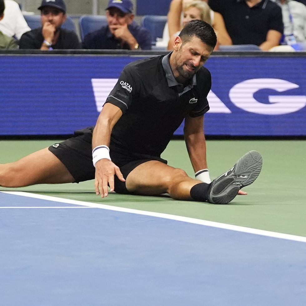 Novak Djokovic durante el partido contra Mariano Navone por la primera ronda del US Open.