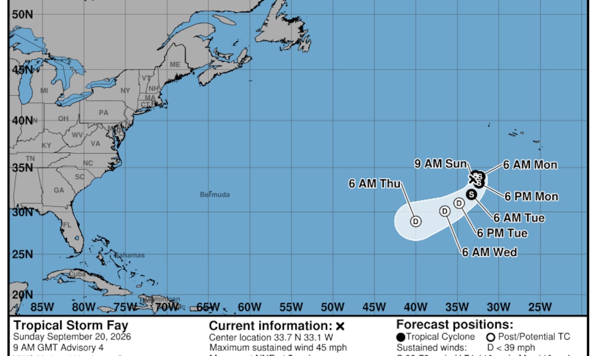 Se forma la tormenta tropical Fay en el norte del Atlántico sin amenaza para tierra