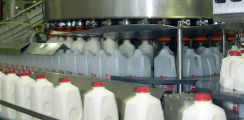 Un grupo de empleados logró paralizar la máquina que se utiliza para mover las cajas plásticas de color rojo en el que se transportan los envases de leche fresca para colocarlos en los camiones que las distribuyen a los establecimientos comerciales. (Archivo)