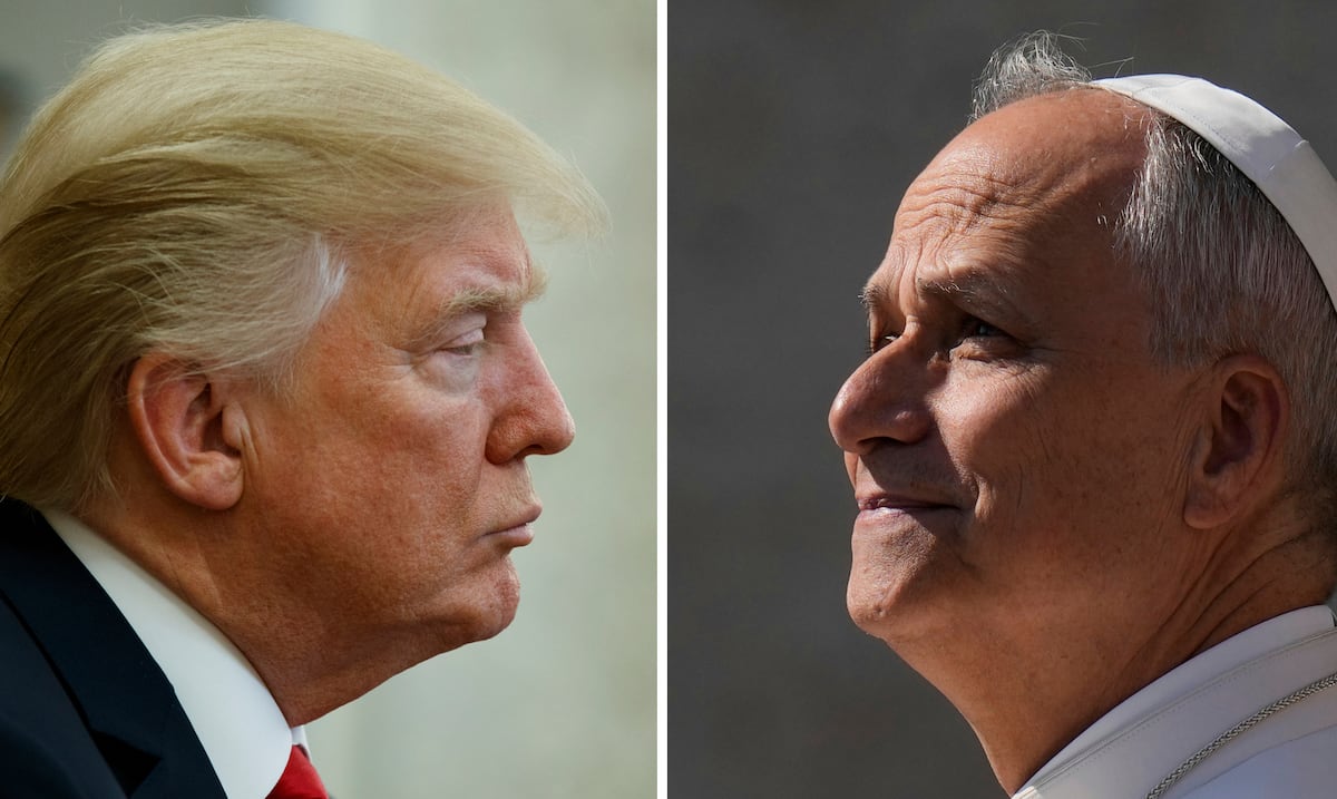 Las expresiones de Donald Trump y León XIV: un presidente y un papa se enfrentan por Irán