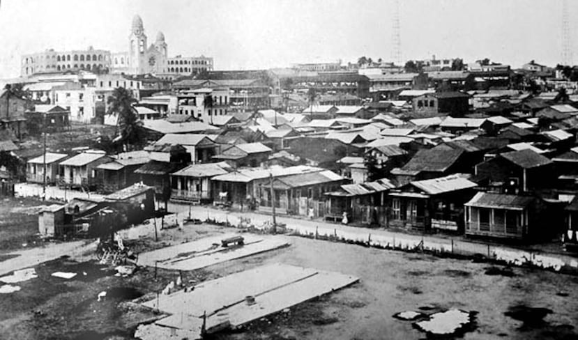Así lucían las casas en el arrabal Miranda. (Fuente: Library of Congress)
