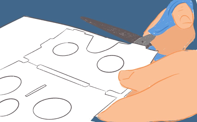 Paso 2: Pega las plantillas en el cartón y recorta todas las piezas.