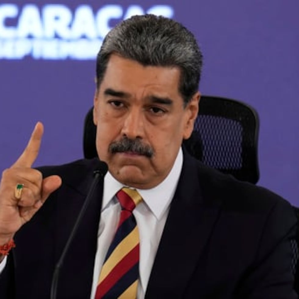 Maduro holds press conference in Caracas.