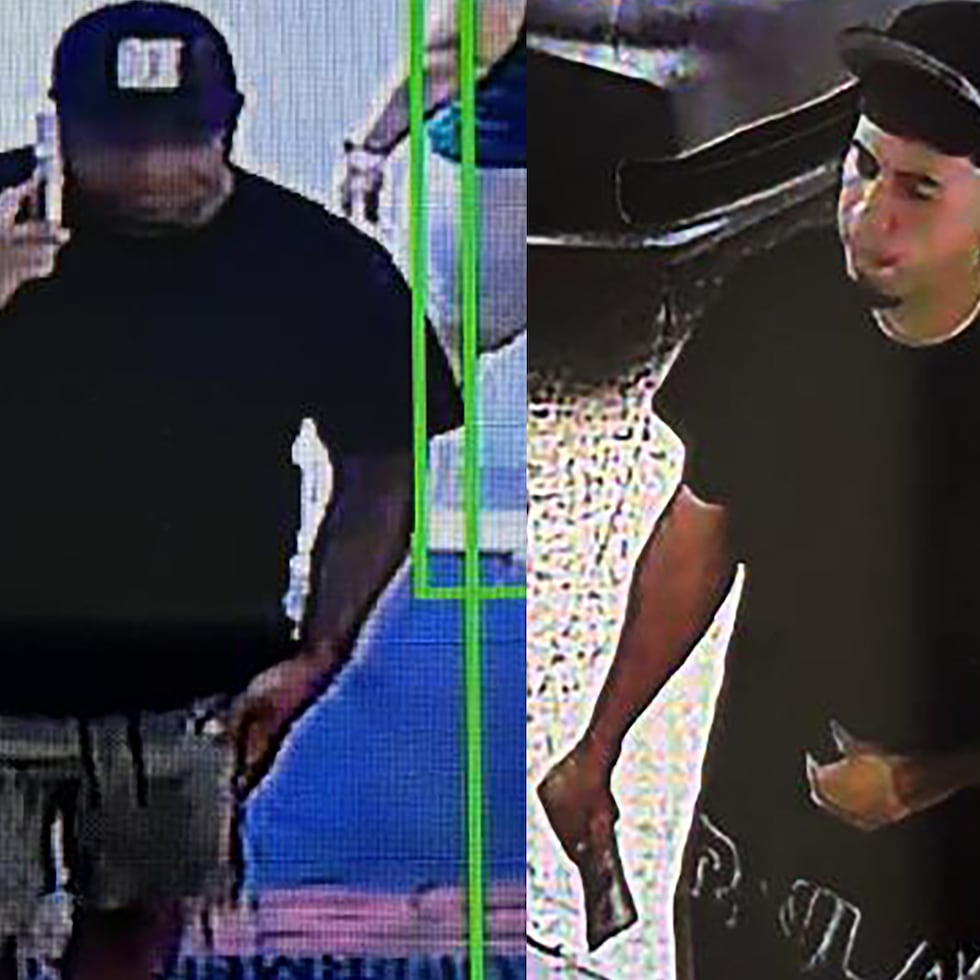 La Policía solicitó ayuda para identificar a dos sospechosos (en la foto) de robar dinero de máquinas de juegos en un supermercado de Guaynabo al manipularlas con un dispositivo electrónico.