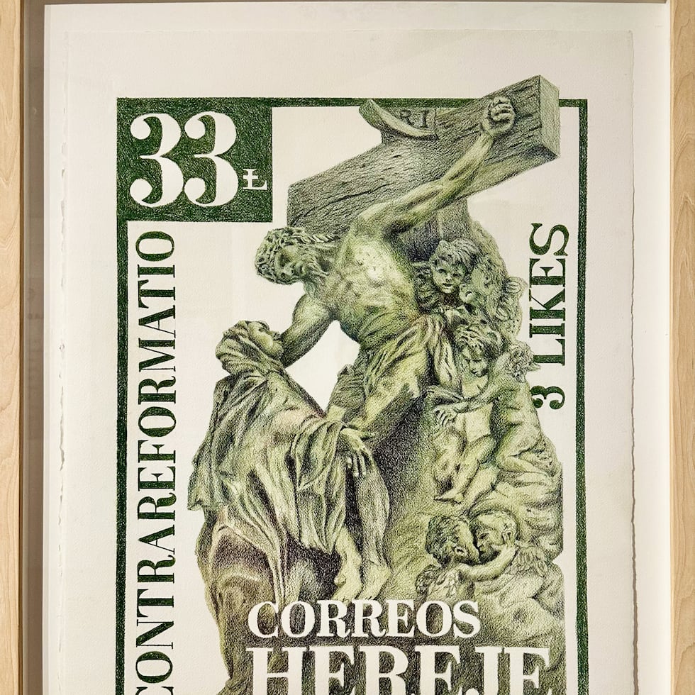 Ibsen Peralta / “El viaje dantanesco a la luz de la Cruz” / dibujo en Prisma Color sobre papel / 30” x 22” / 2025