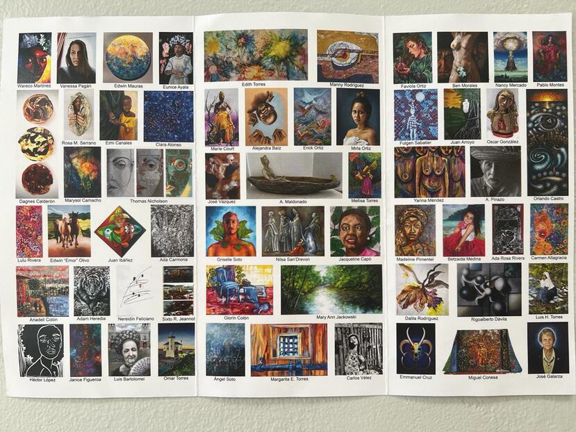 Además de exponer obras como las que se aprecian en esta imagen, Edwin Velázquez Collazo planifica crear una biblioteca con libros sobre el tema afropuertorriqueño.