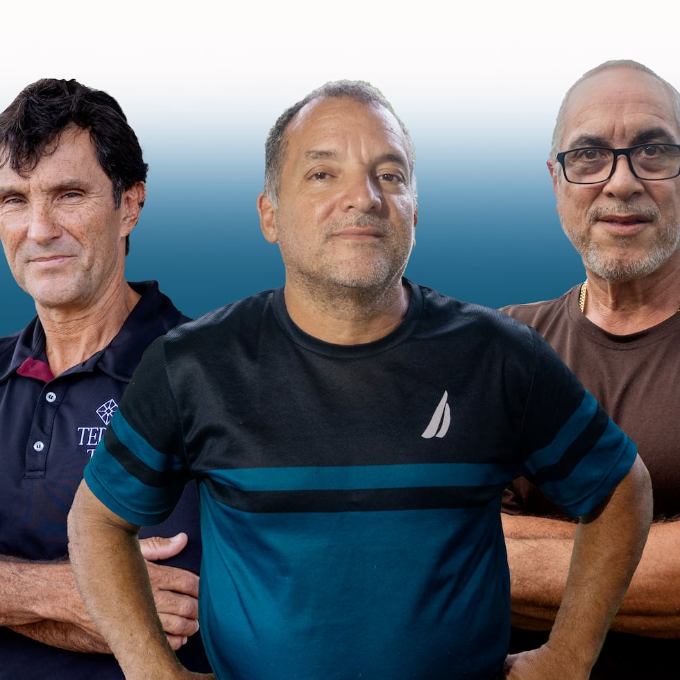 De izquierda a derecha, Nelson Ruiz Colón, Nelson Ortiz Álvarez y José A. Caro Pérez, quienes pasaron más de 20 años presos por un crimen que no cometieron, el secuestro, violación y asesinato de la joven Glorimar Pérez.