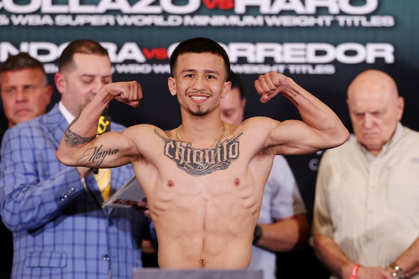 El retador Jesús "Chiquito" Haro pesó 103.4 libras.