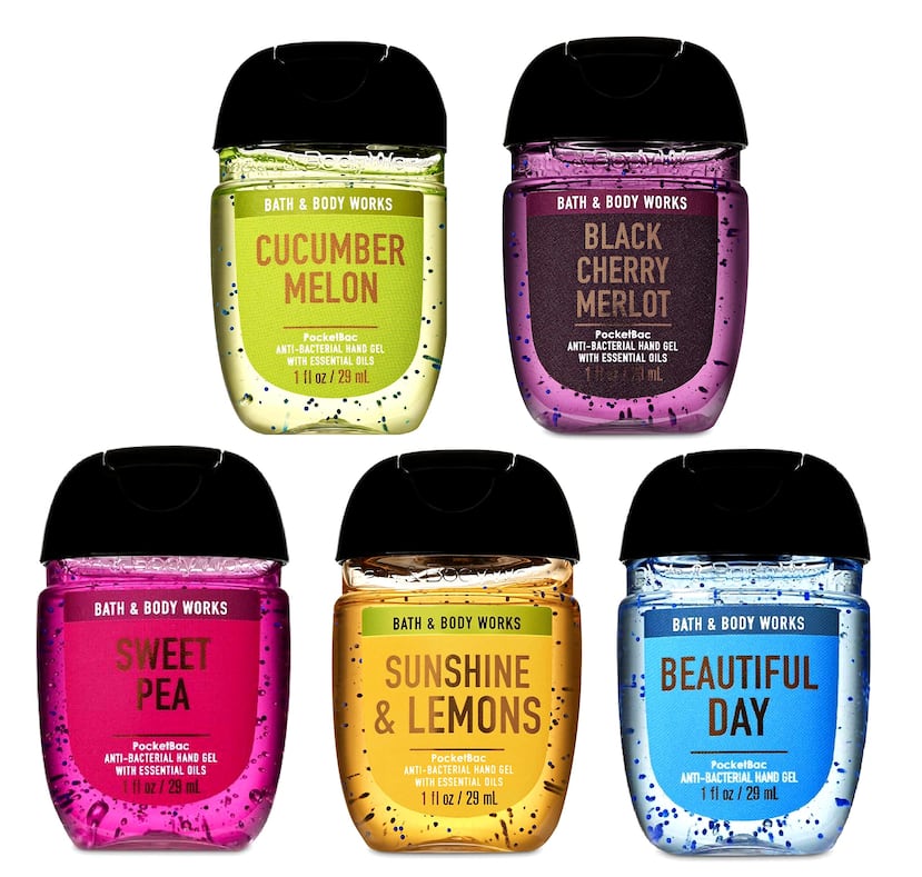 PocketBac Hand Sanitizers de Bath & Body Works, en el primer nivel.