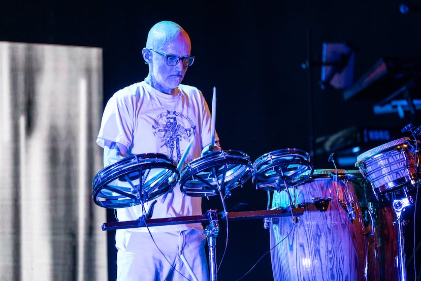 Moby performs during the first weekend of Coachella Valley Music and Arts Festival on Friday, April 10, 2026, in Indio, Calif. (Photo by Amy Harris/Invision/AP)