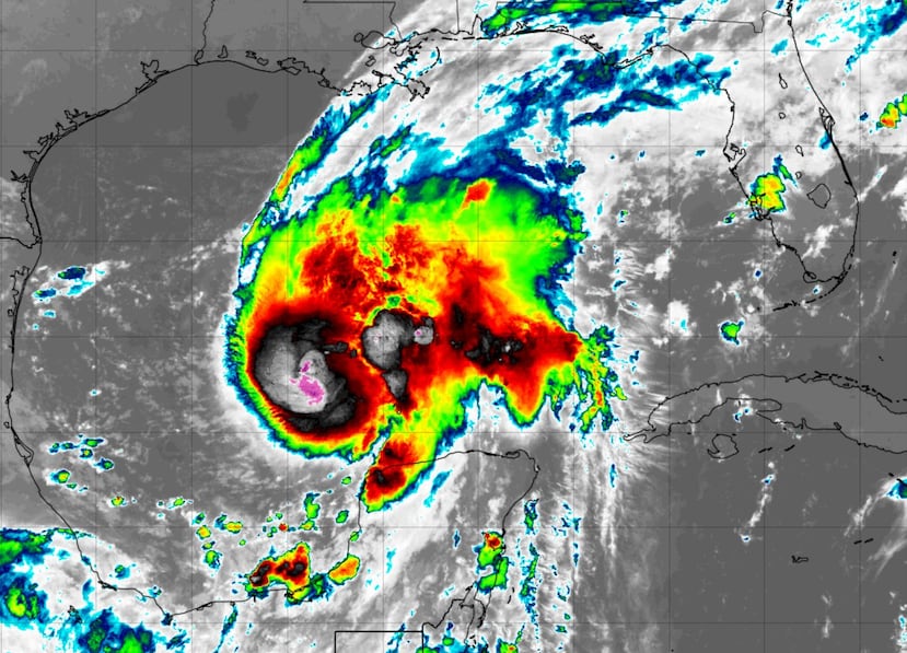 Imagen de satélite del huracán Isaías