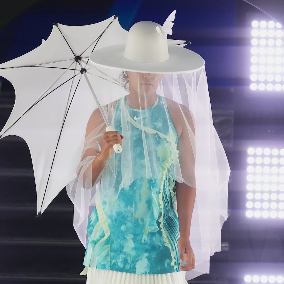 La ropa con la que disputó el partido era en tonos turquesa. La idea: "el poder de la medusa y la delicadeza de la mariposa"