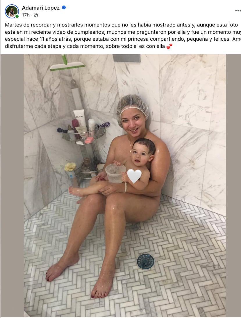 Publicación compartida por Adamari López en su cuenta de Facebook.
