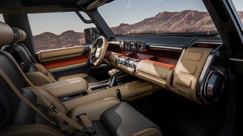 El interior de Hyundai Boulder Concept varias innovaciones tecnológicas.