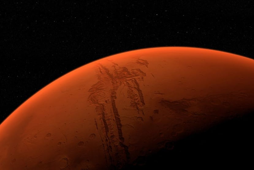 Una vista del planeta Marte detallada. (Shutterstock)