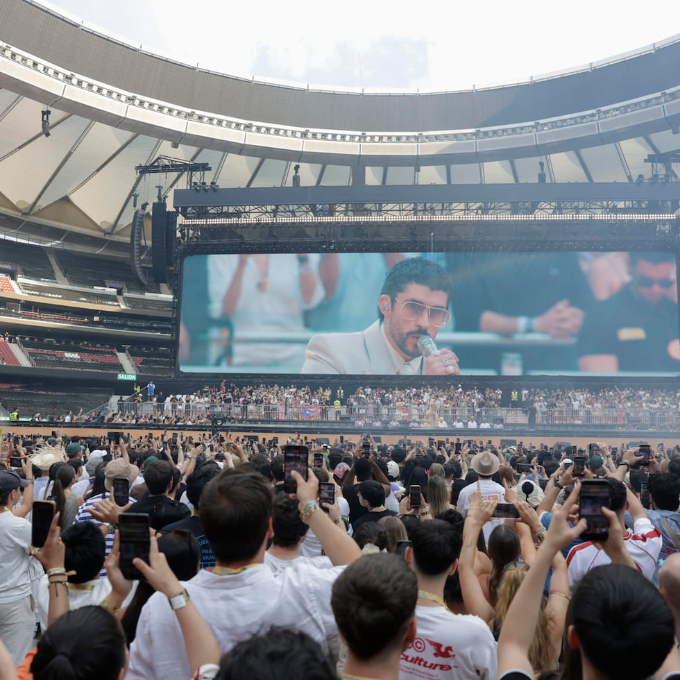 Bad Bunny en el estadio Metropolitano, en Madrid.