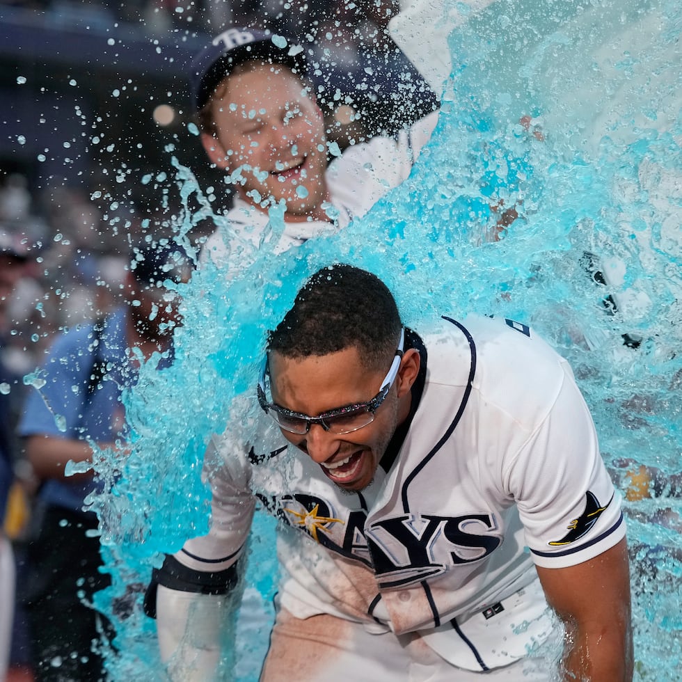 Richie Palacios batea para .364 en ocho juegos durante estos playoffs con Tampa Bay.