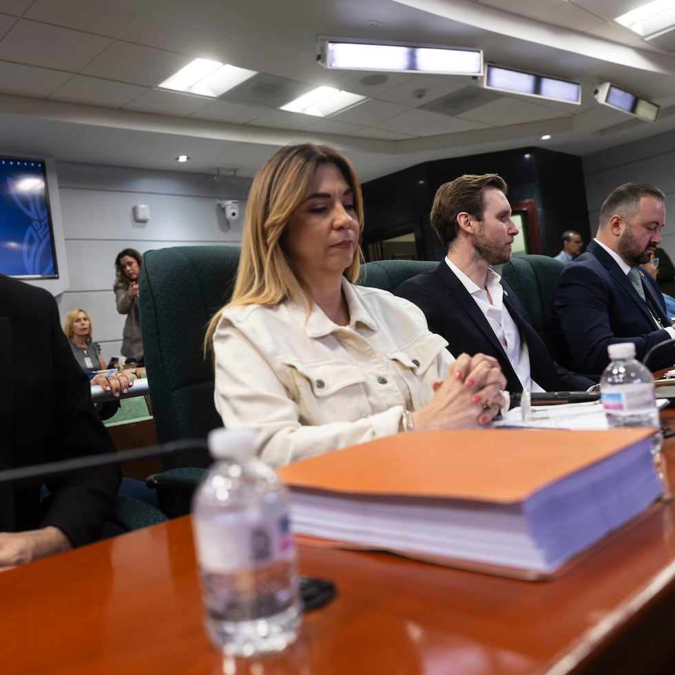 Al centro, la jefa de la Directoría de Servicios al Conductor (Disco), Mary Fuster, en su comparecencia ante la Comisión de Transportación de la Cámara de Representantes.