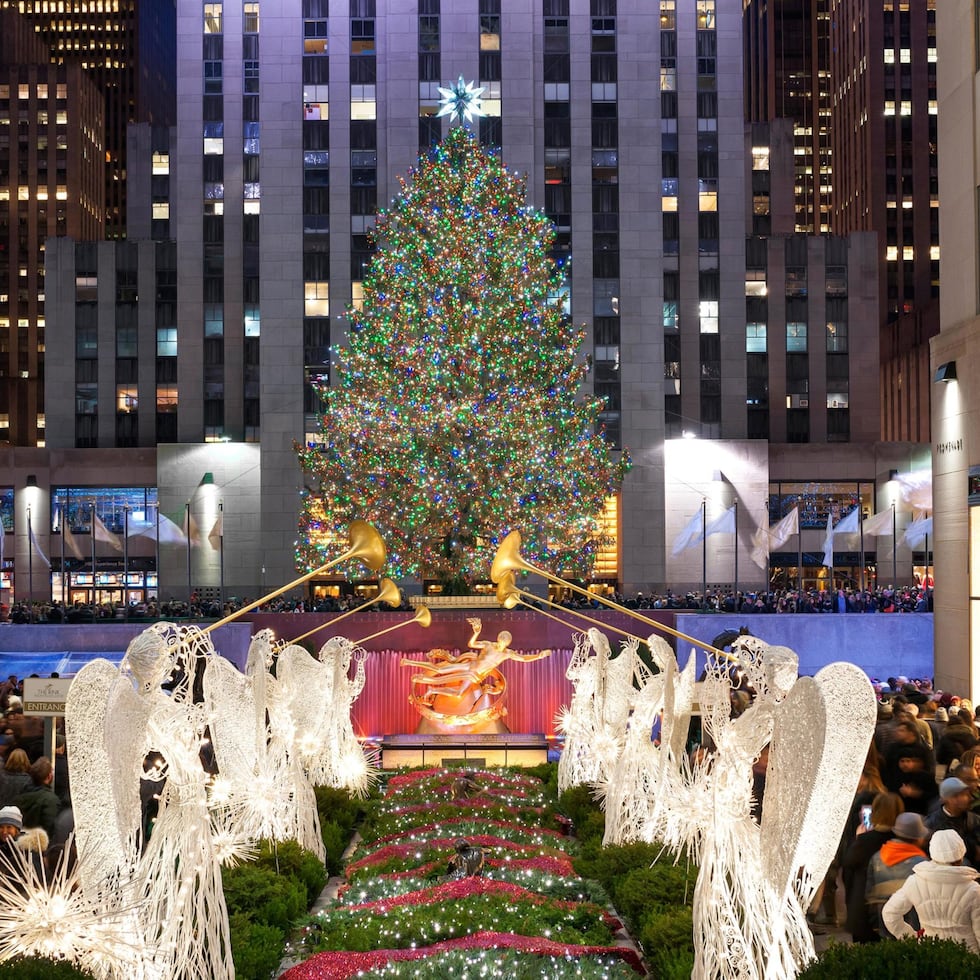 Una de las atracciones principales de Nueva York es el majestuoso árbol de Navidad en el Rockefeller Center