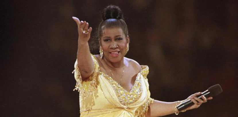 Aretha Franklin en la gala inaugural del presidente Bill Clinton en Washington, D.C., el 19 de enero de 1993. (AP)