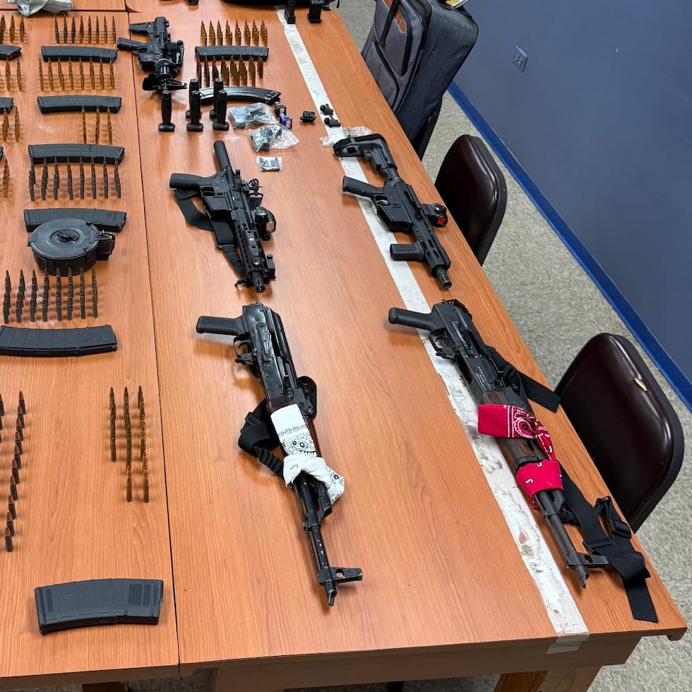 Armas de fuego ocupadas durante un allanamiento en el barrio Borinquen de Salinas.