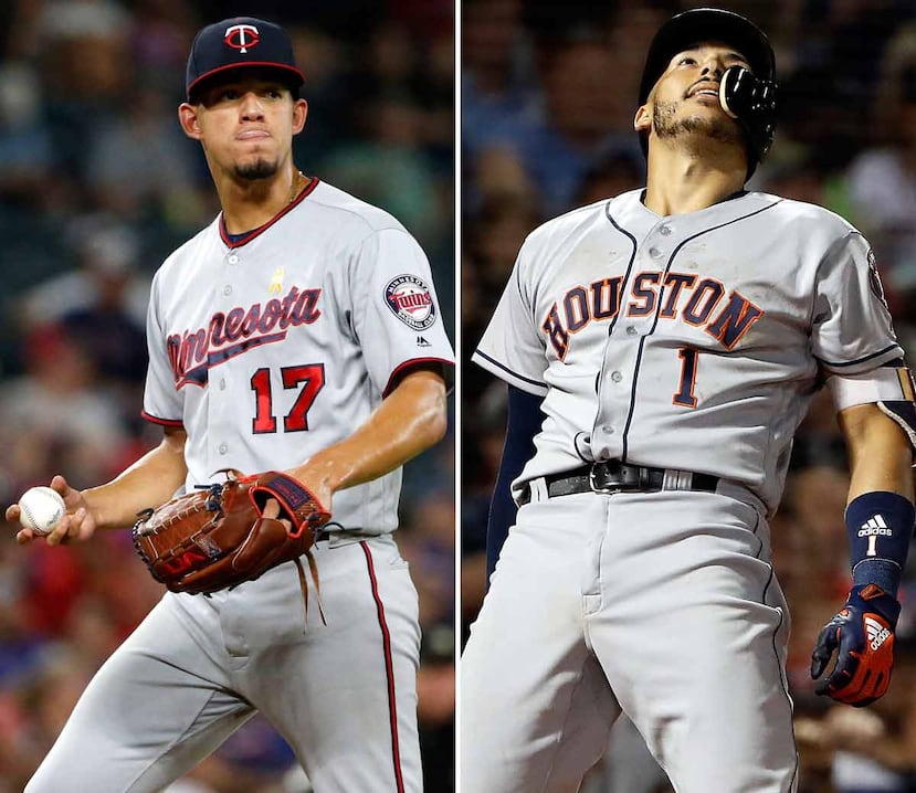 Mientras Carlos Correa, de los Astros de Houston, parece no encontrar el ritmo ofensivo, el lanzador José Berríos se mantiene sin ganar desde principios de agosto. (AP)