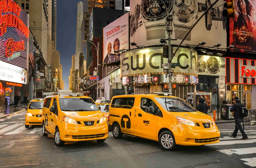 Nissan NV200 Taxi en la ciudad de Nueva York.
