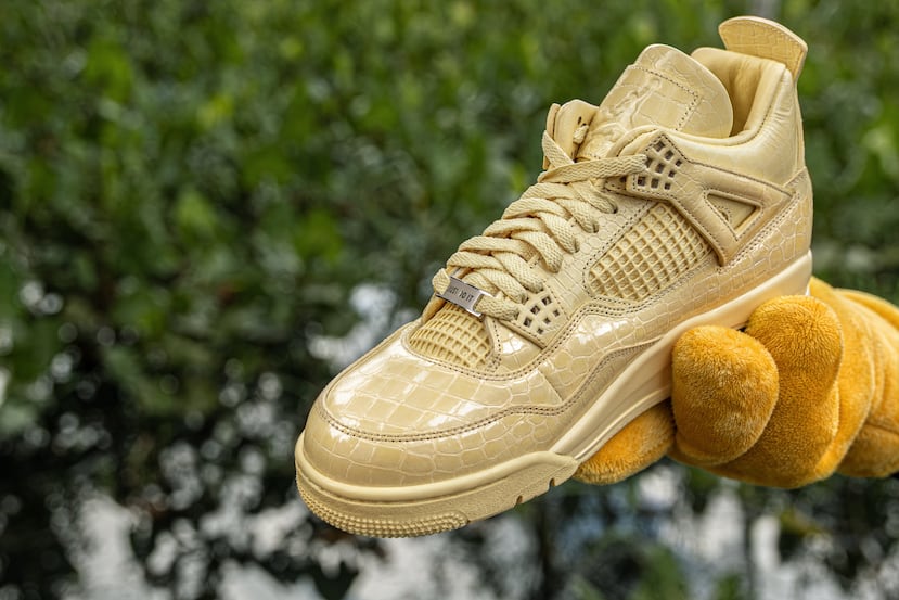 Las J Balvin x Air Jordan 4 “Amazonas”, inspiradas en el caimán amarillo y la Amazonía colombiana.