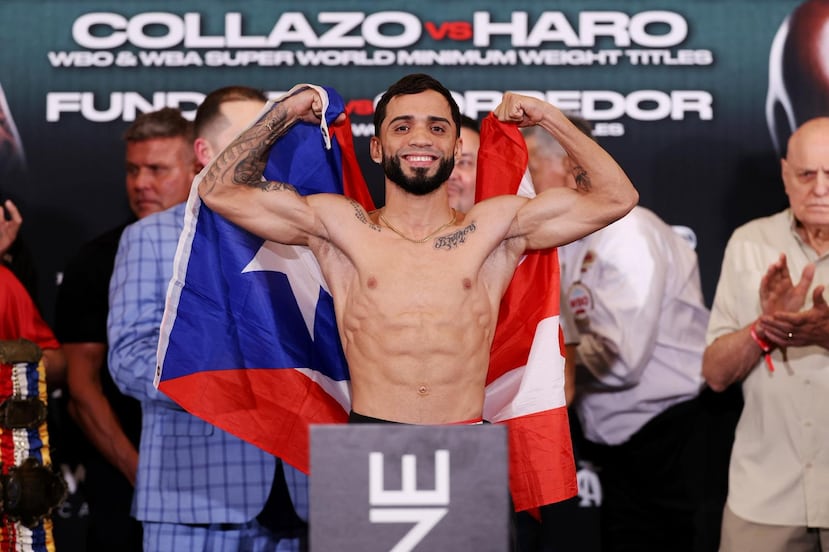 El campeón mundial puertorriqueño Oscar Collazo pesó 104.8 libras, justo por debajo del límite de la división de 105.
