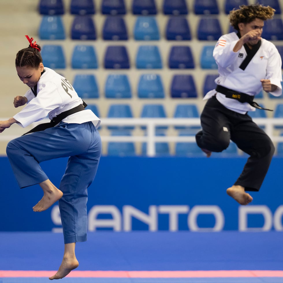Arelis Medina y Luis Gabriel Colón durante la jornada del sábado.