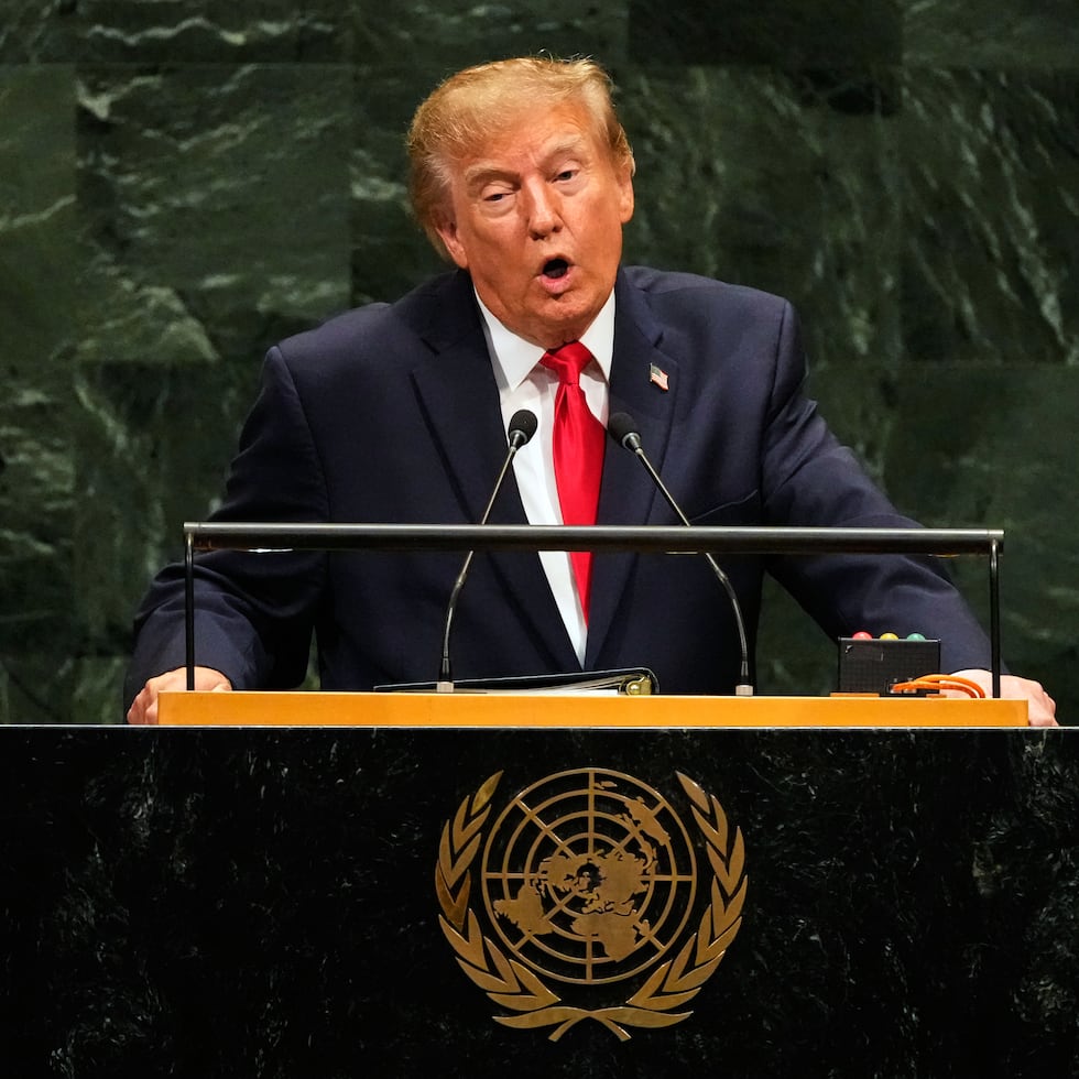 United States President Donald Trump speaks during the 81st session of the United Nations General Assembly at United Nations headquarters, Tuesday, Sept. 22, 2026. (AP Photo/Seth Wenig)