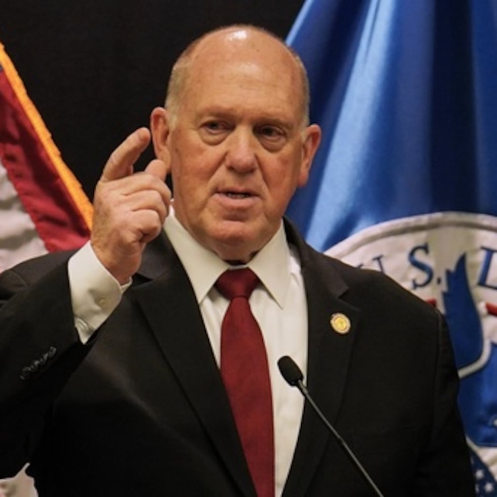 El zar fronterizo de la Casa Blanca, Tom Homan, ofrece una rueda de prensa en el edificio federal Bishop Whipple el miércoles 4 de febrero de 2026 en Minneapolis.