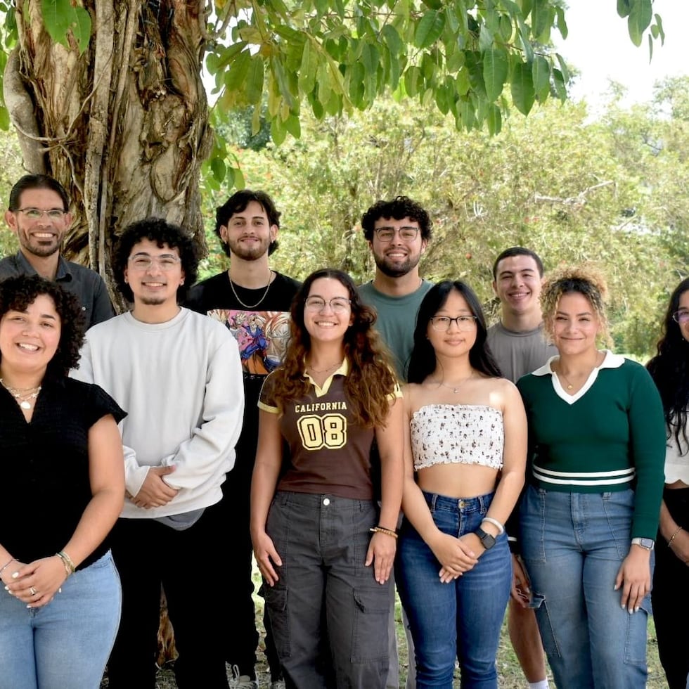 Pictured above, Dr. Rafael Maldonado Hernández (top left) with his students from the University of Puerto Rico in Cayey who are involved in the project.
