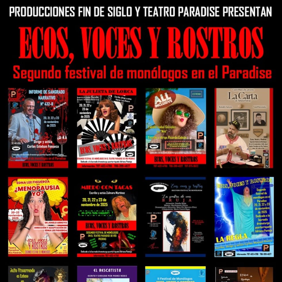 Festival de monólogos “Ecos, Voces y Rostros”.