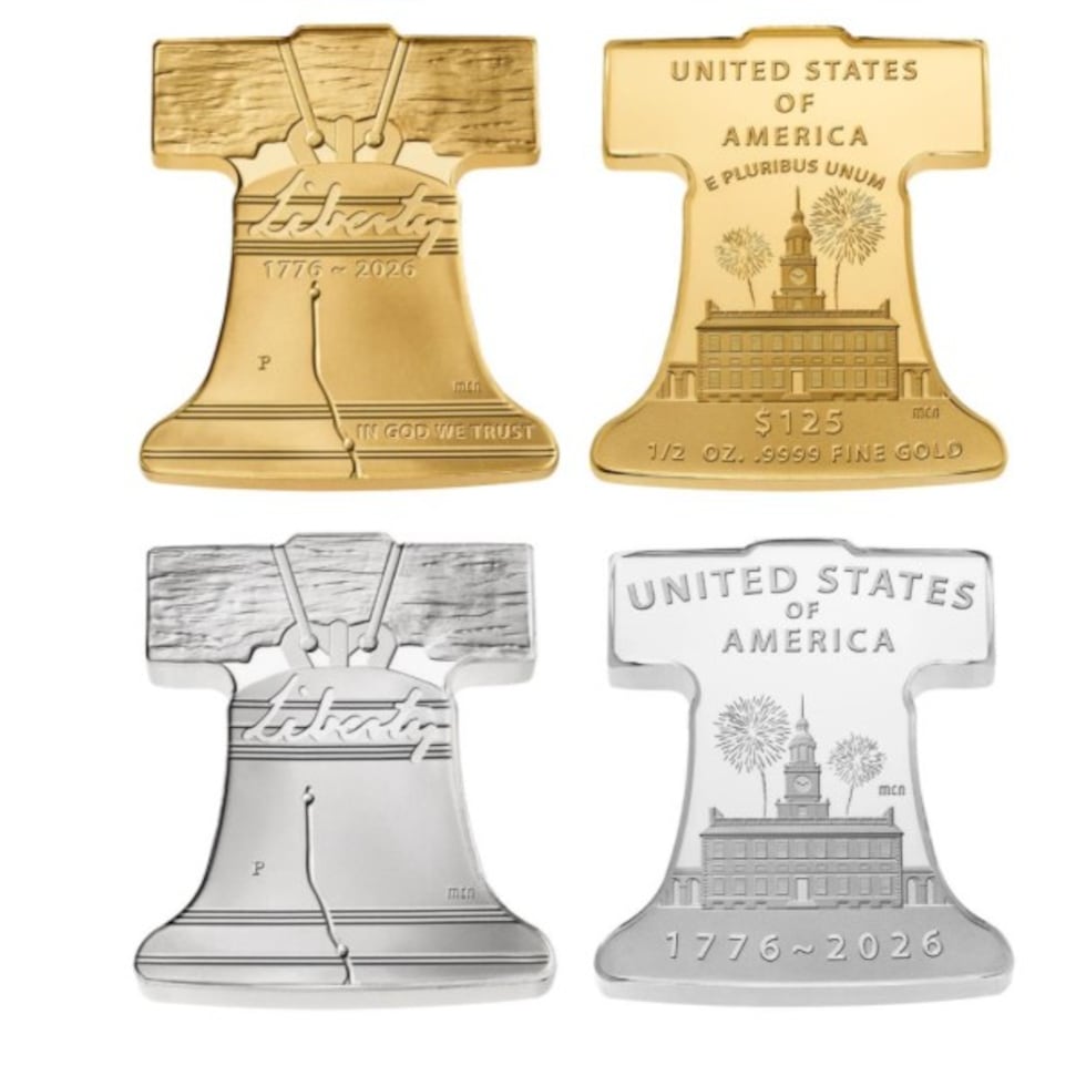 Las monedas y medallas conocidas como Freedom Ringing – Liberty Bell son de oro y de plata, ambas de una onza, y saldrán a la venta el próximo 16 de julio.