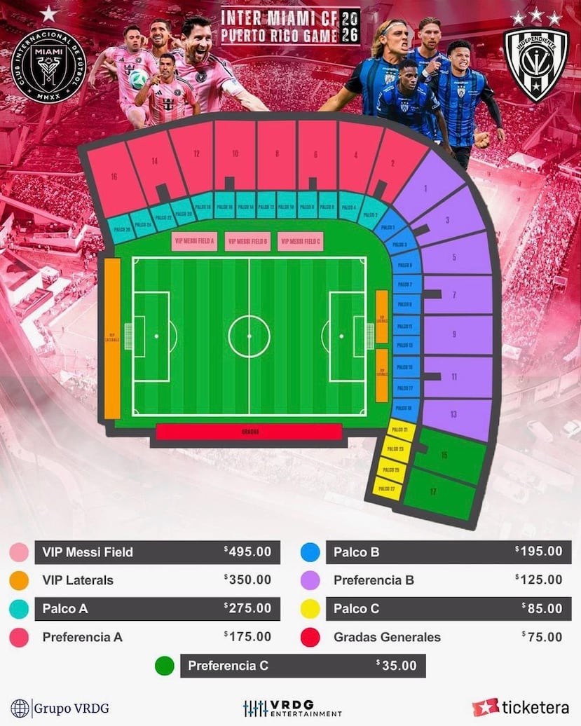 Precios de los boletos para el partido del Inter Miami.