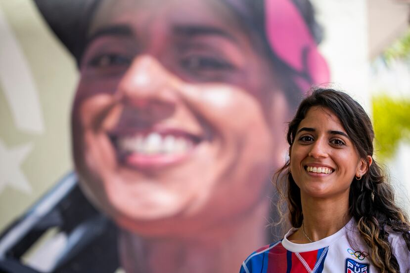 Yarimar Mercado en un mural que le dedicaron en una edición de Yaucromatic.