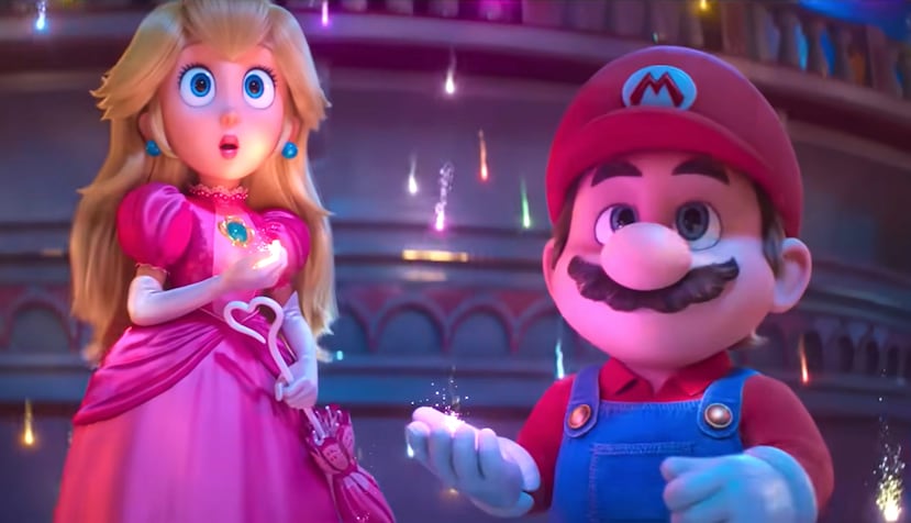 Los personajes de Princess Peach, a la izquierda, y de Mario, a la derecha, regresan a la pantalla grande en la secuela "The Super Mario Galaxy Movie".