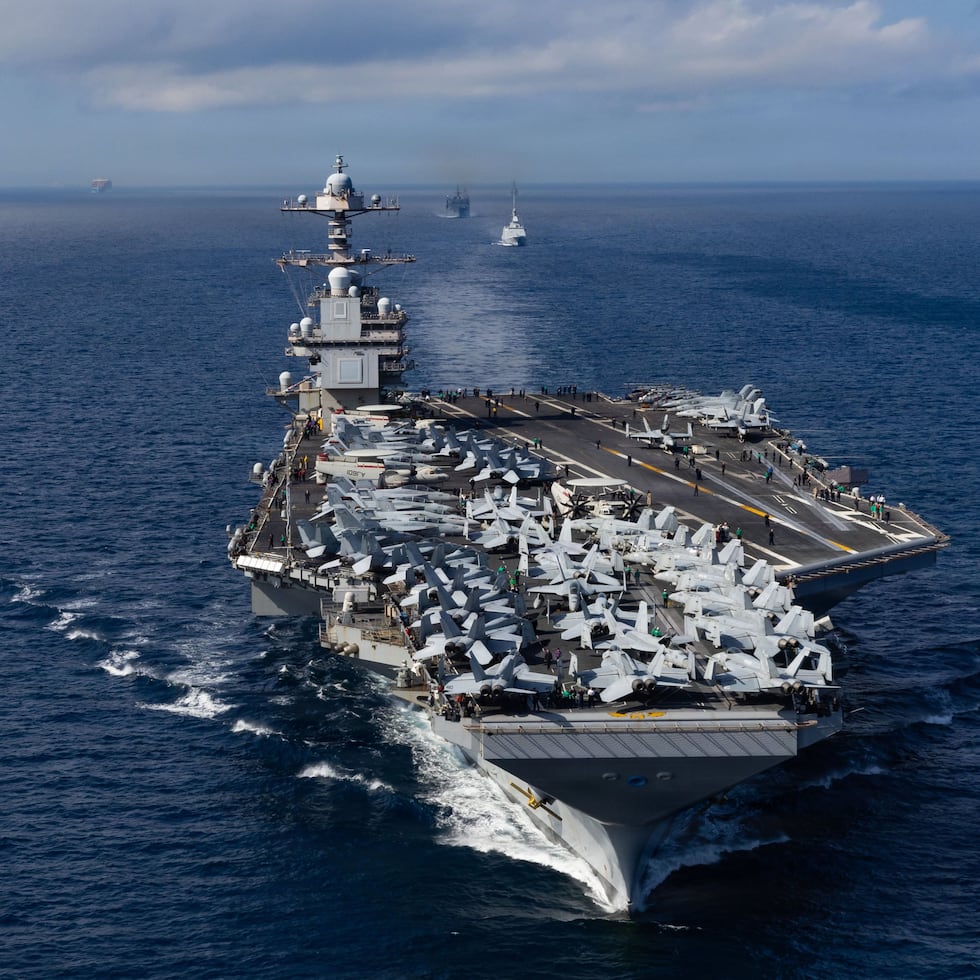 El portaviones más grande de Estados Unidos, el USS Gerald R. Ford, llegó este domingo al Caribe.