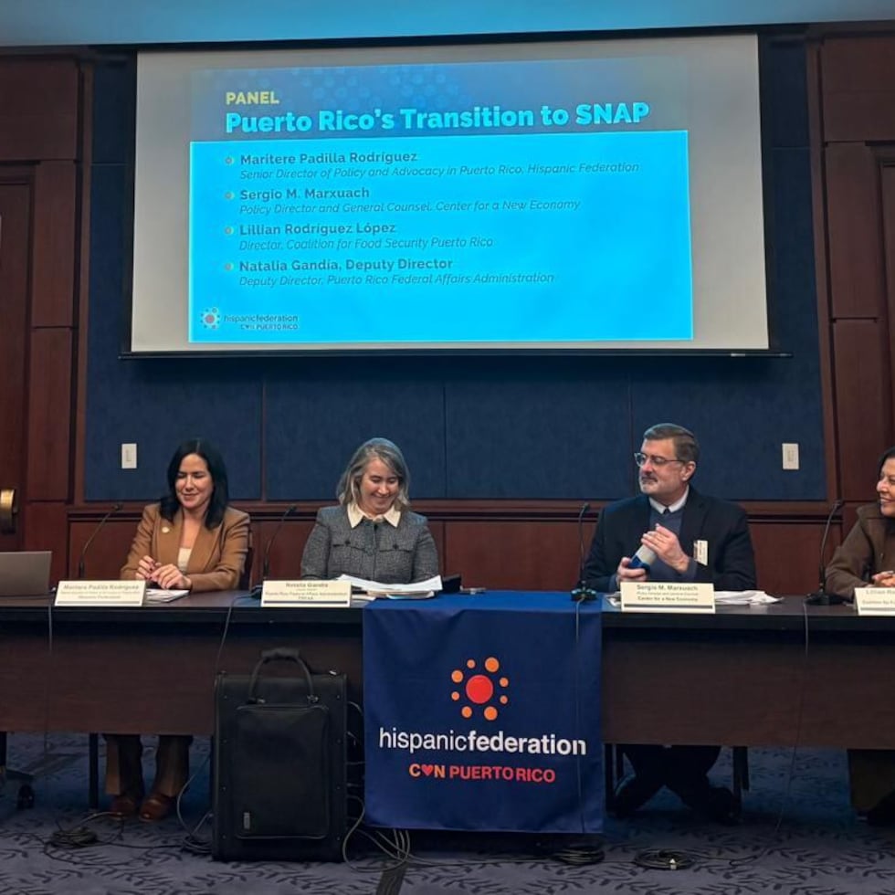 Commissioner Pablo José Hernández delivered a message at the briefing convened by the Hispanic Federation in a room of the U.S. Senate. Photo by José A. Delgado